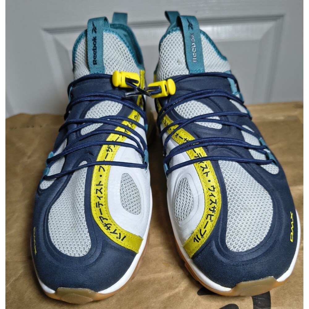 Reebok DMX Series 2000 Swizz Beatz CN7871 Men's Sz 8.Navy Grey Yellow Mist Color